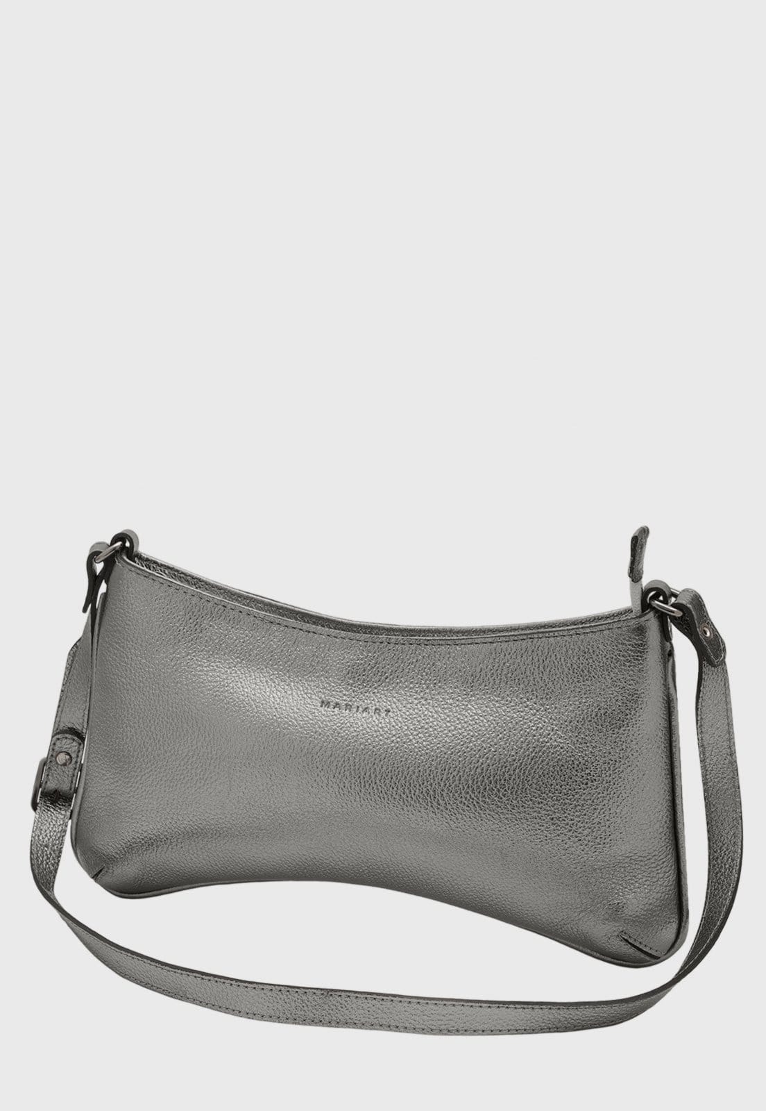 Bolsa Shoulder Couro Mariart Lavanda Onix