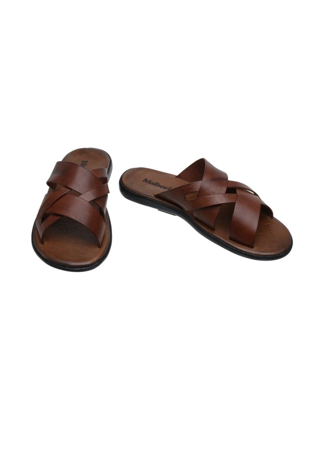 Vista 2 Chinelo Masculino Malbork Couro Pinhão Palmilha De Couro 490 Pinhão Malbork marrom