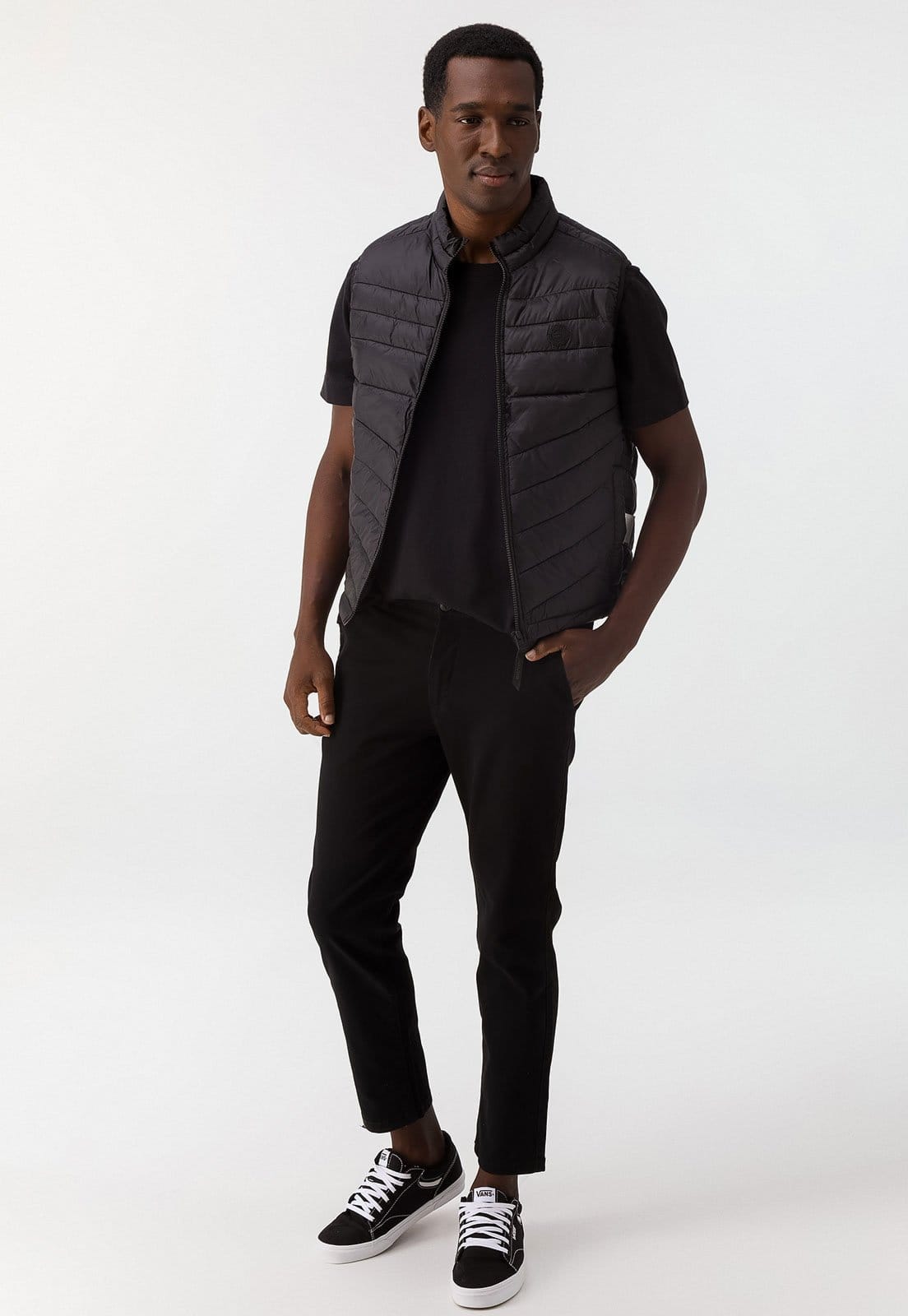 Vista 2 Calça Jack & Jones Reta Lisa Preta jack & jones preto