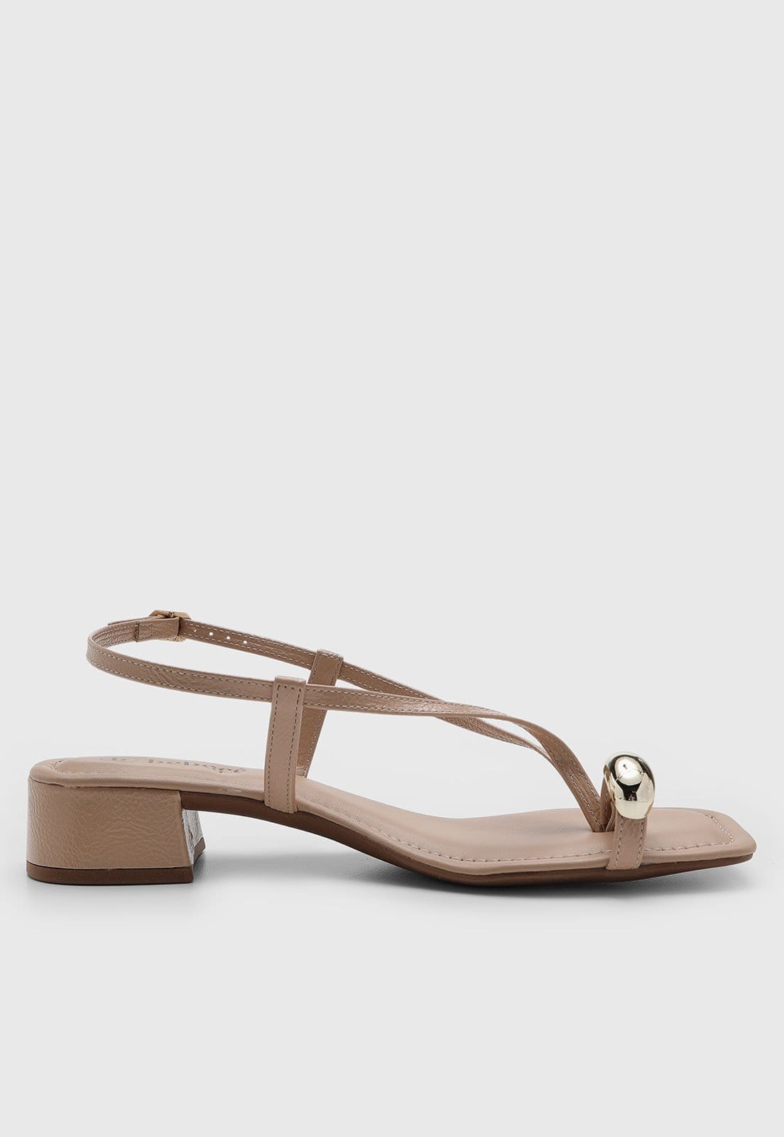 Vista 2 Sandália Feminina cê Bico Quadrado BEBECÊ nude