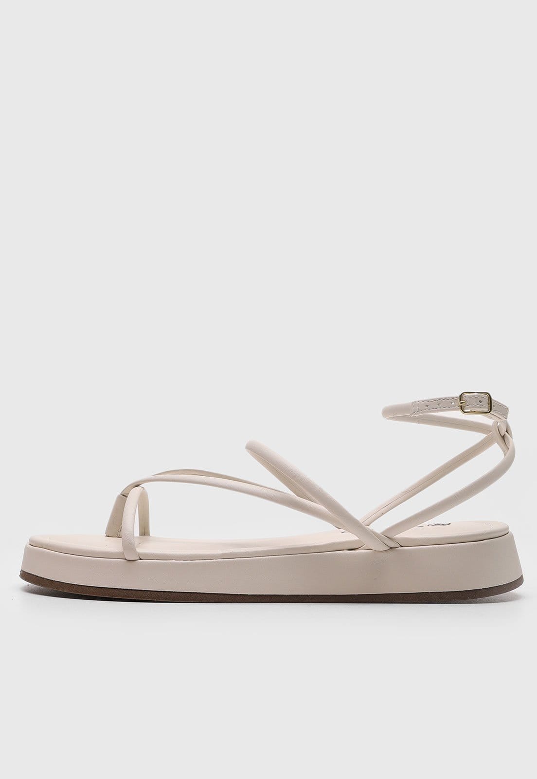 Rasteira Feminina VIA UNO Fechada Fivela Branca