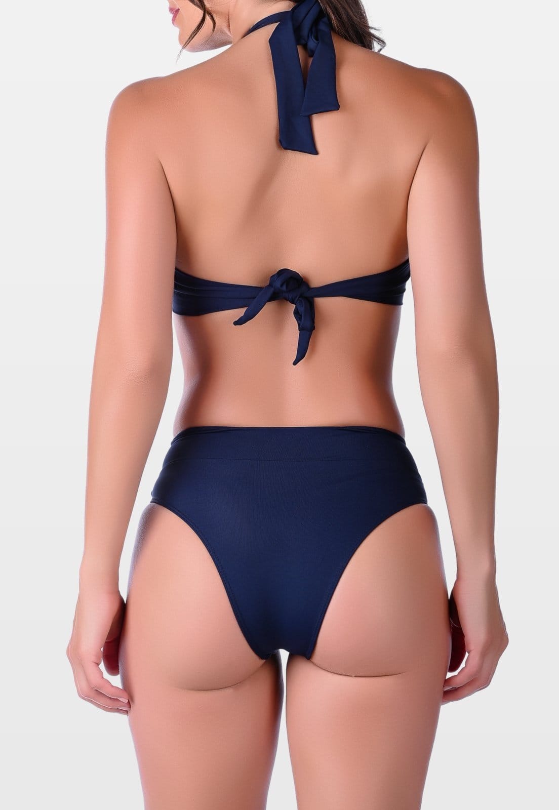 Vista 2 Biquíni Summer Soul Meia Taça Reforçado De Amarrar Cintura Baixa Com Faixa Frontal Escuro Summer Soul azul