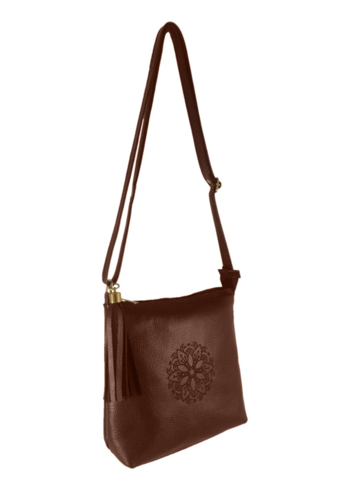 Bolsa Transversal TopGrife Estampa Mandala Couro