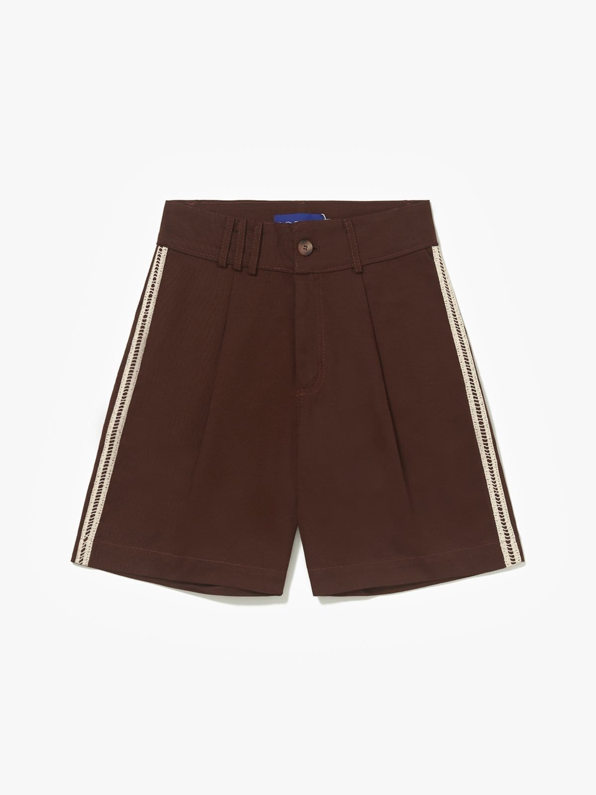 Vista principal Bermuda de Sarja Sopro Nuestra Terra Sopro marrom