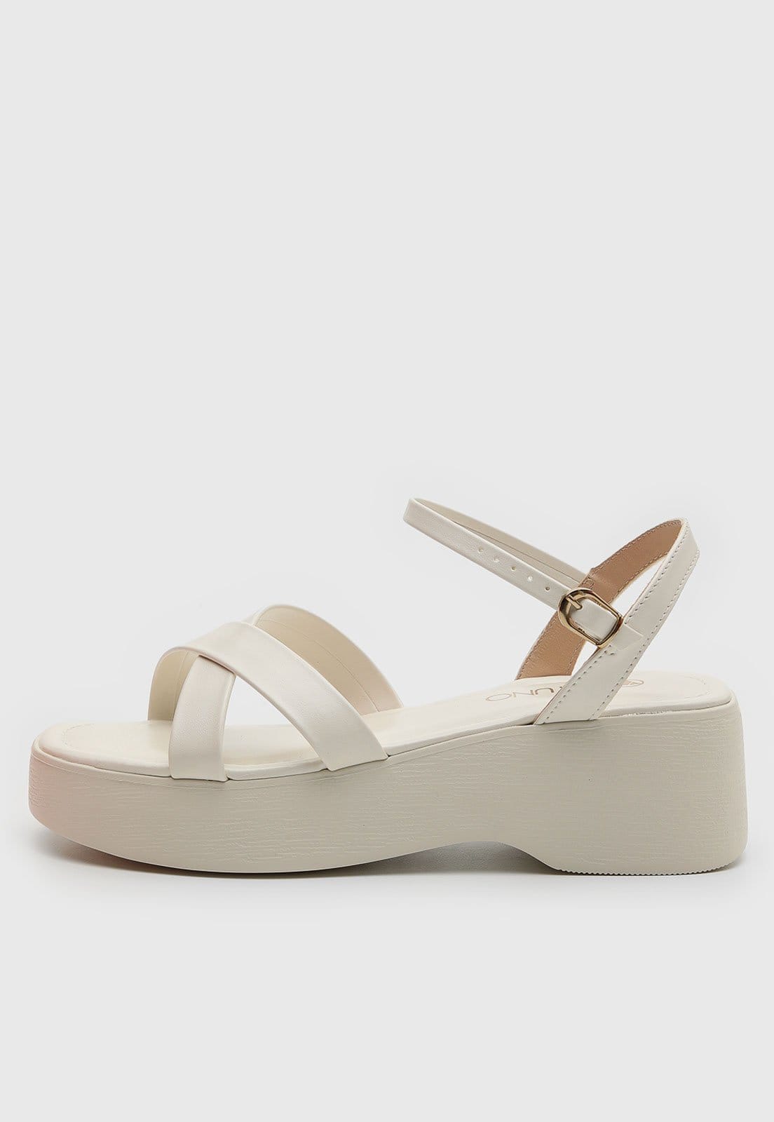 Sandália Feminina Via Uno Plataforma Off-White