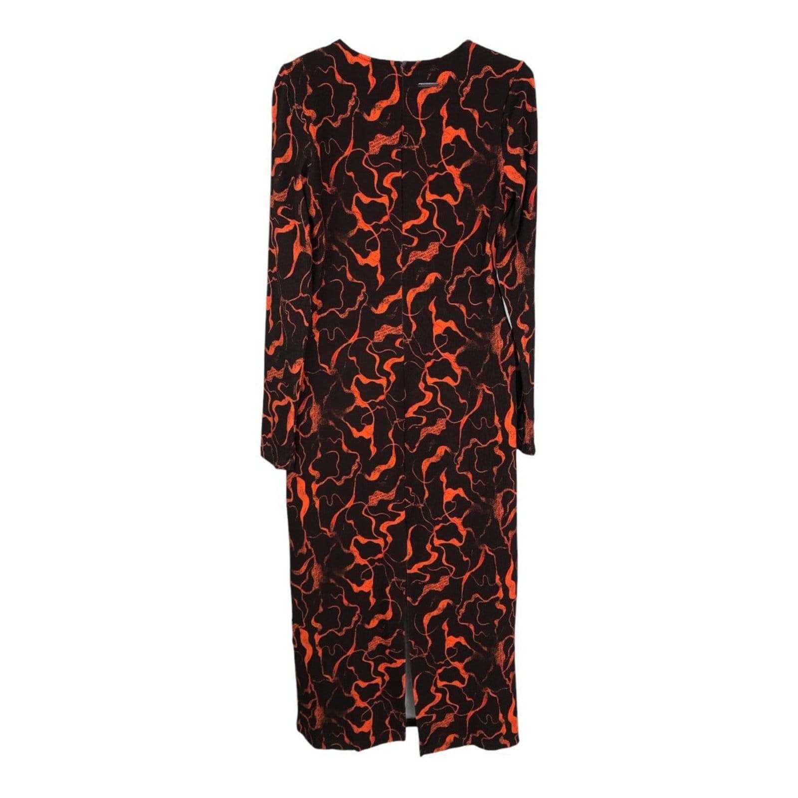 Vista 2 Vestido Estampado Triton Laranja Triton marrom