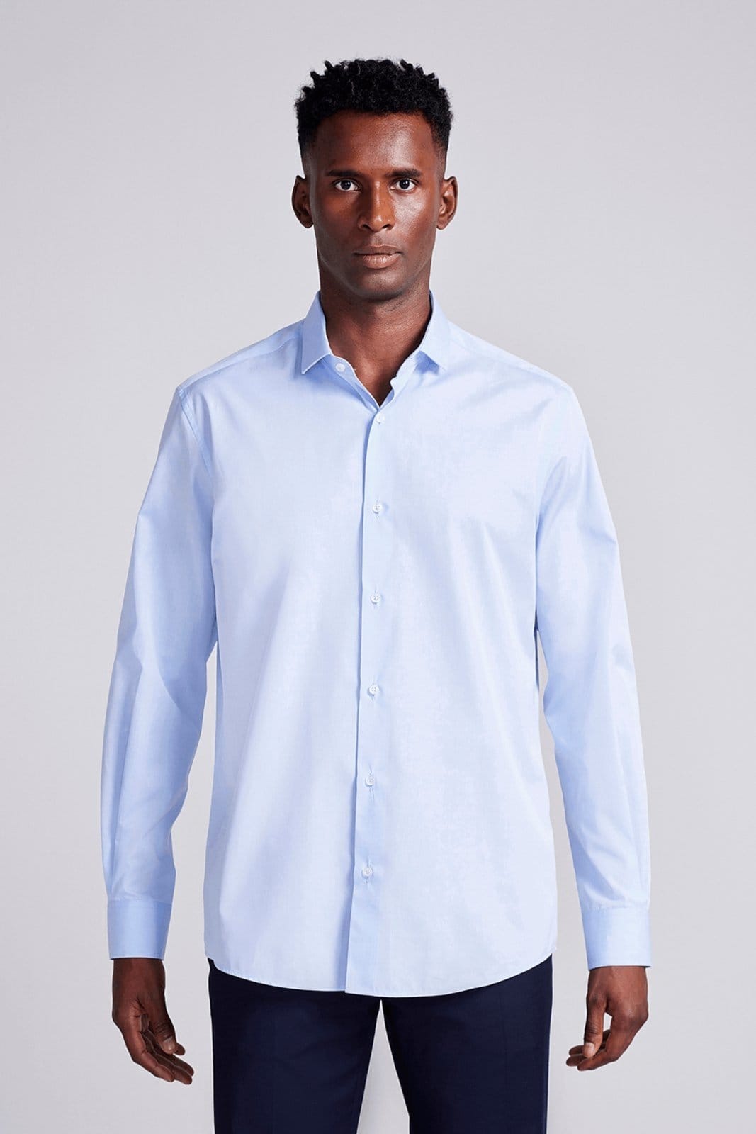 HIGHSTIL Camisa Social Lisa Algodão Pima Slim Fit Claro