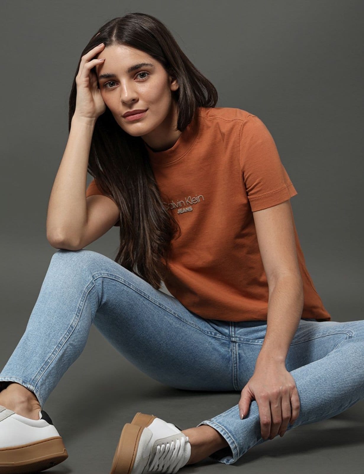 Vista 2 Calça Jeans Feminina Skinny 5 Pockets Calvin Klein Jeans Claro Calvin Klein Jeans azul