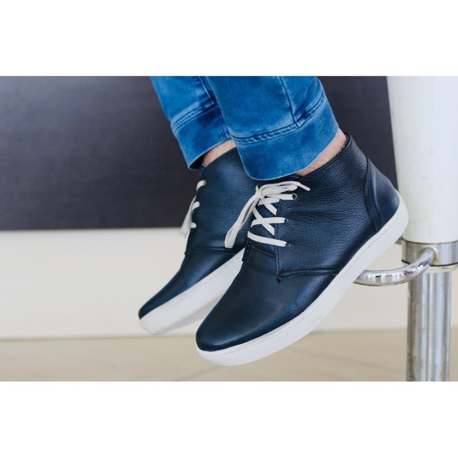 Vista 2 Bota Couro Solado Expandido Spinelli azul