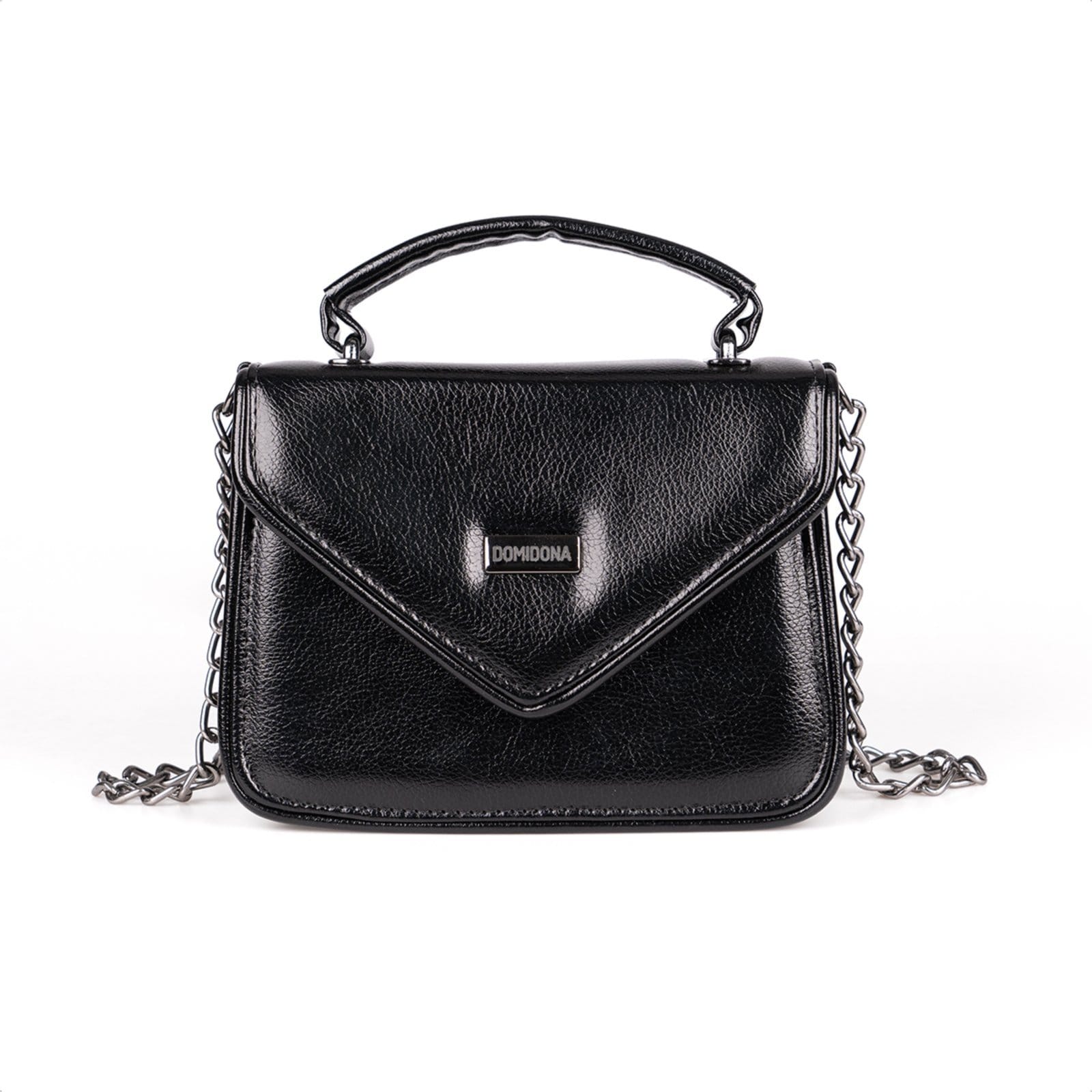 Bolsa Feminina Domidona Tiracolo Metalizada Corrente Alça Ajustável