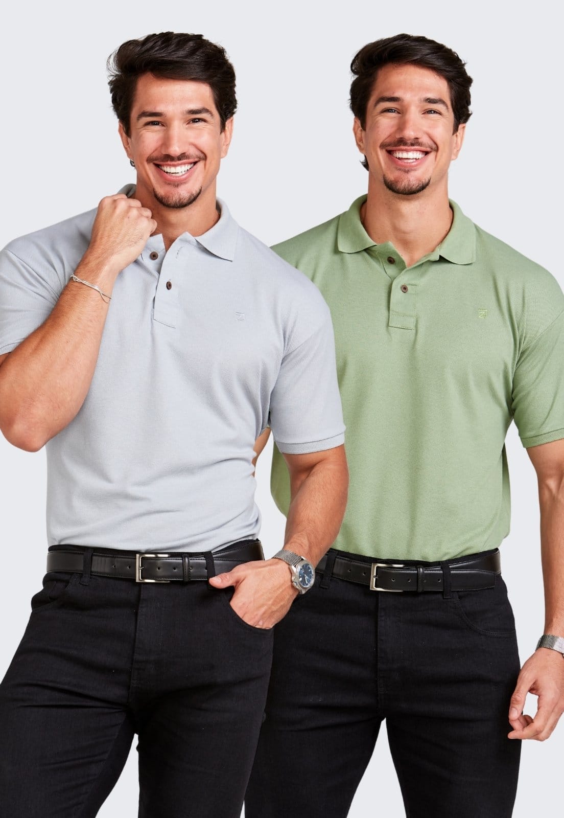 Kit 2 Camisa Polo Masculina Algodão Piquet Daze Modas e Verde