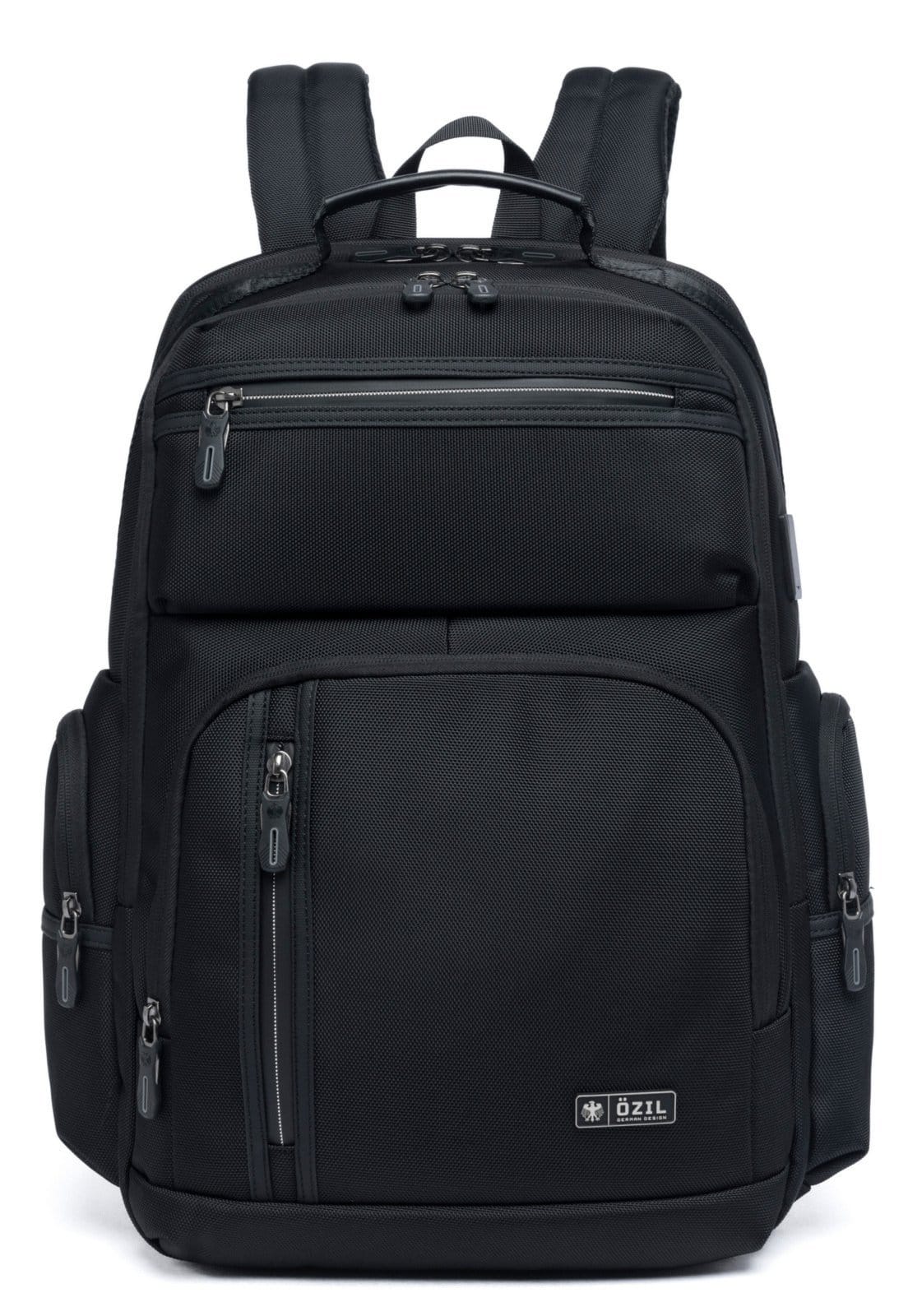 Vista principal Mochila Masculina Trabalho Bolsa Antifurto Notebook Saída USB Executiva Resistente Ozil preto