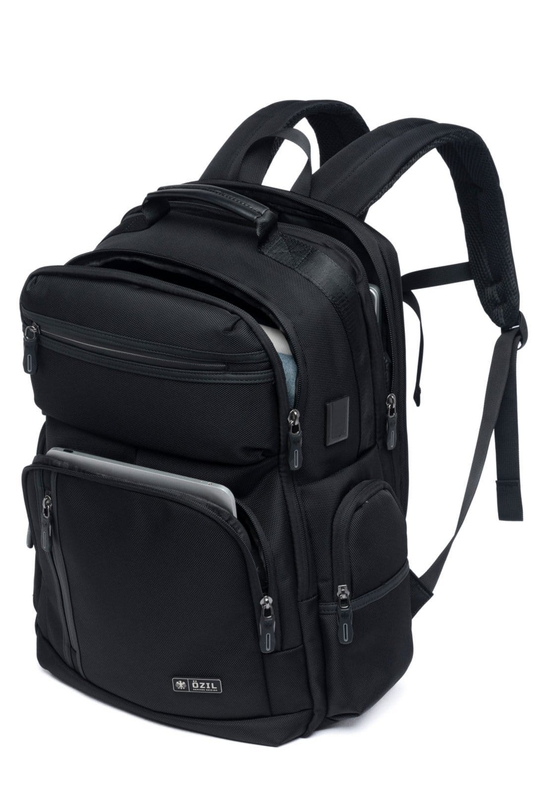 Vista 2 Mochila Masculina Trabalho Bolsa Antifurto Notebook Saída USB Executiva Resistente Ozil preto