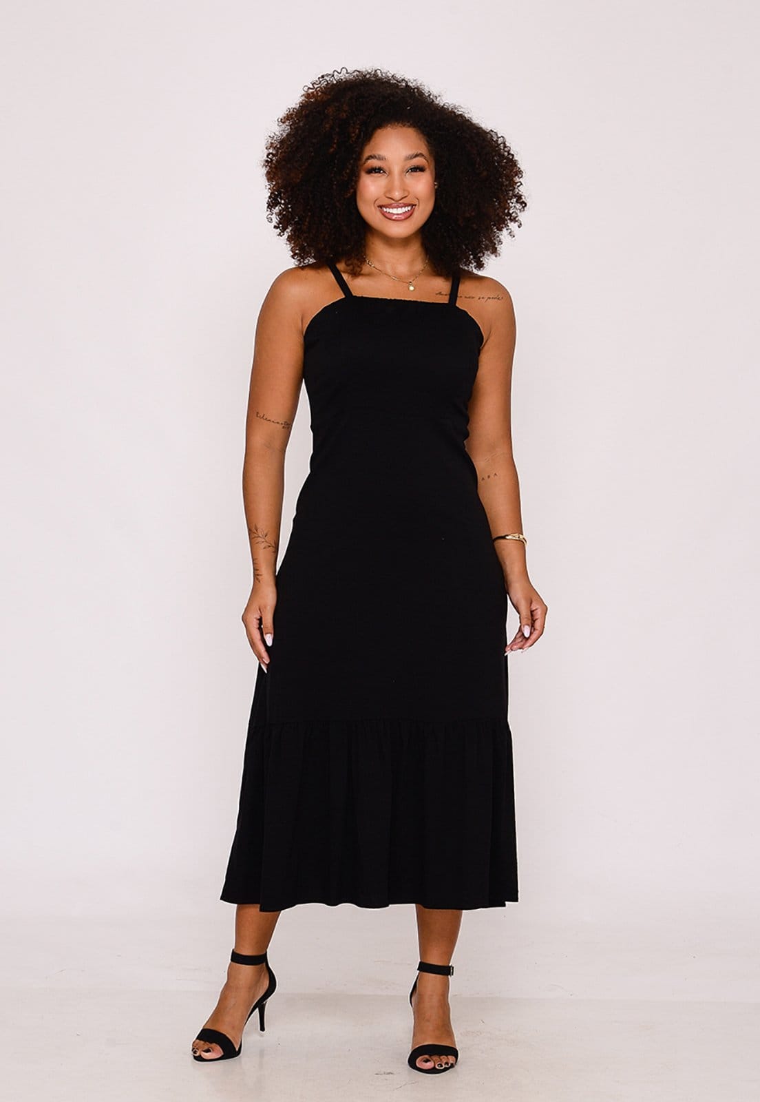 Vestido Midi com Babado na Barra BBonnie Emanuelly