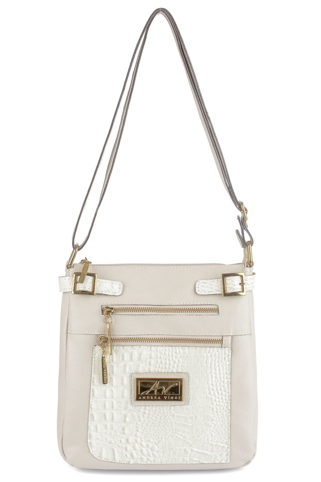 Bolsa Transversal de couro croco Chloe - Marfim