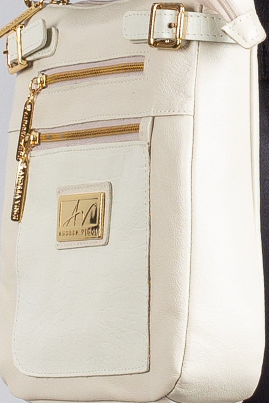 Vista 2 Bolsa Transversal de couro croco Chloe - Marfim Andrea Vinci azul