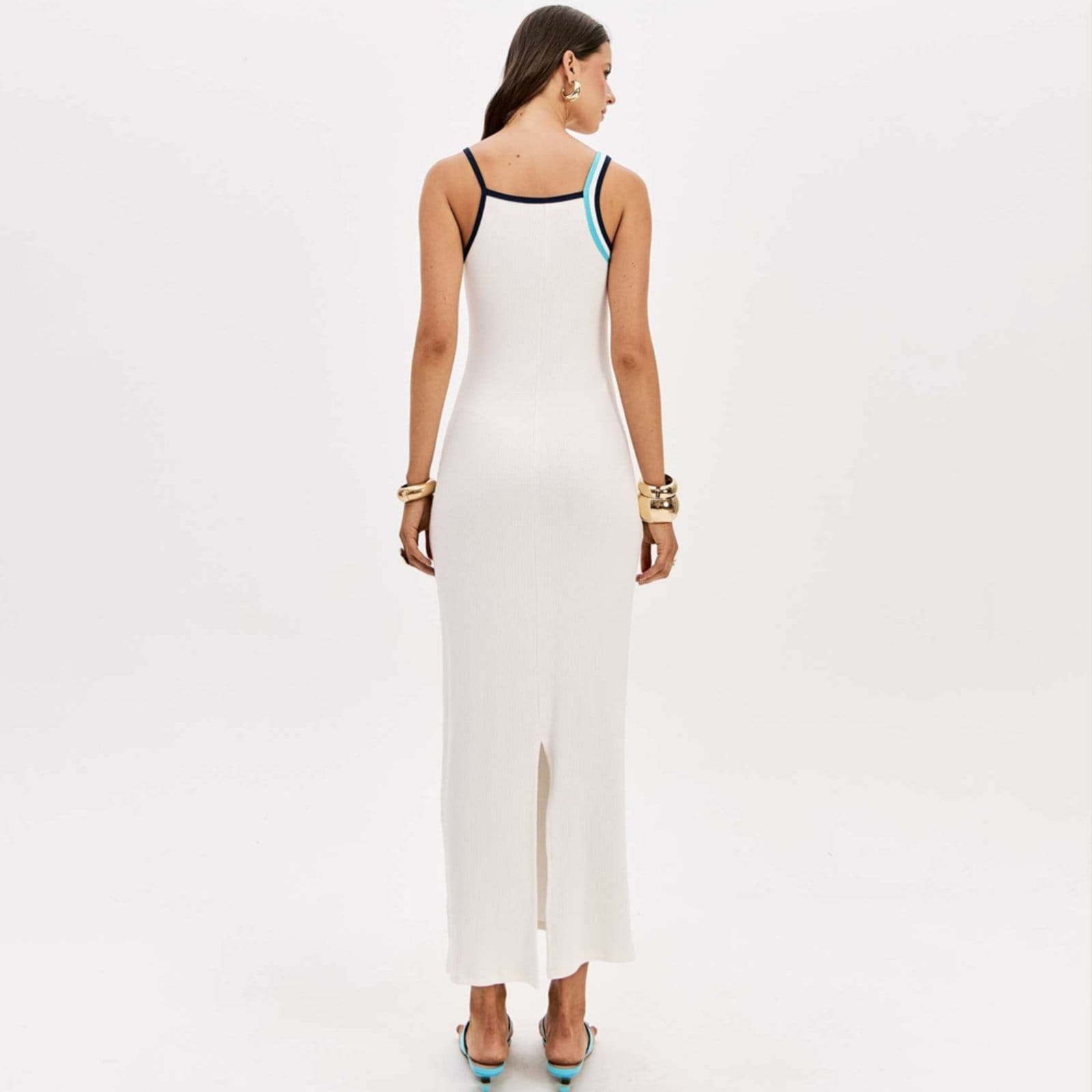 Vista 2 Vestido Super Mid Lança Perfume Fris Pr26 Off White Feminino Lança Perfume amarelo white