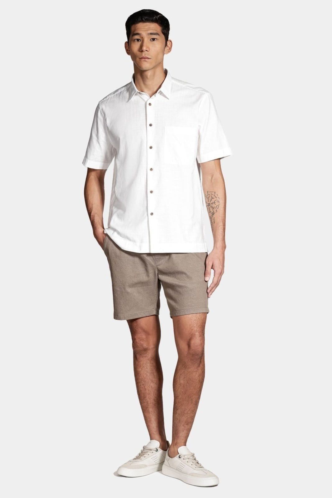 Vista 2 Camisa Aramis Manga Curta Regular Maquinetada Rústica Branco Aramis incolor