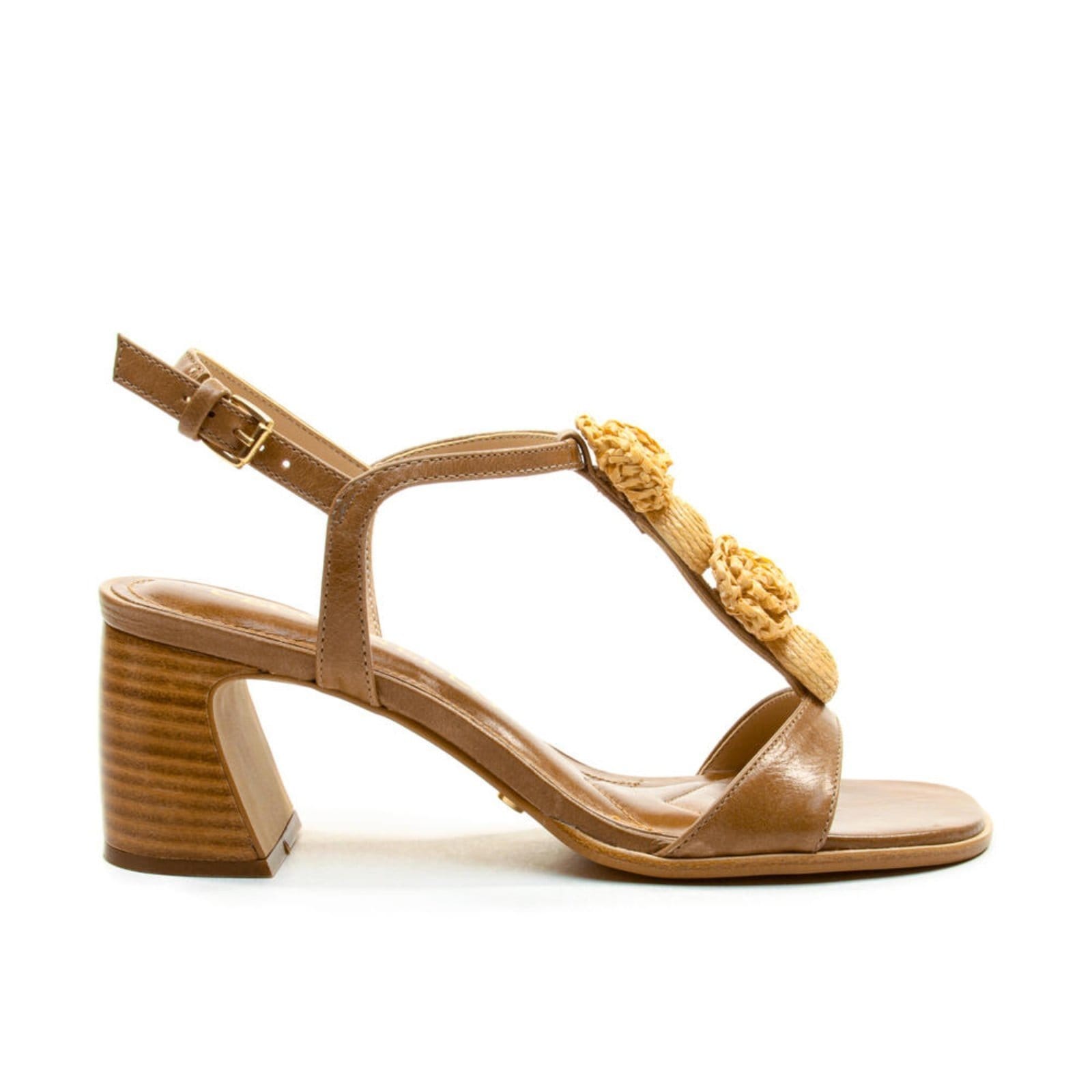 Sandália Couro Salto Bloco Médio Cecconello 2808003-1