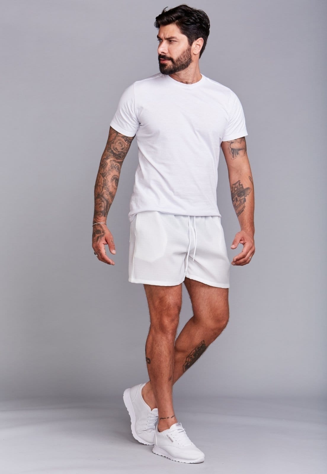 Vista 2 Shorts Linho Masculino Daze Modas Daze Modas branco