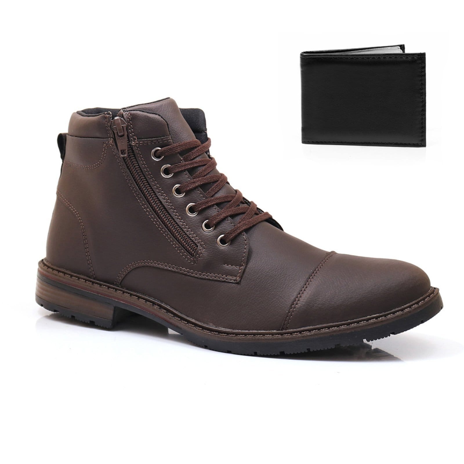 Vista principal Bota Masculina Bredeni Com Ziper State Com Carteira BREDENI marrom