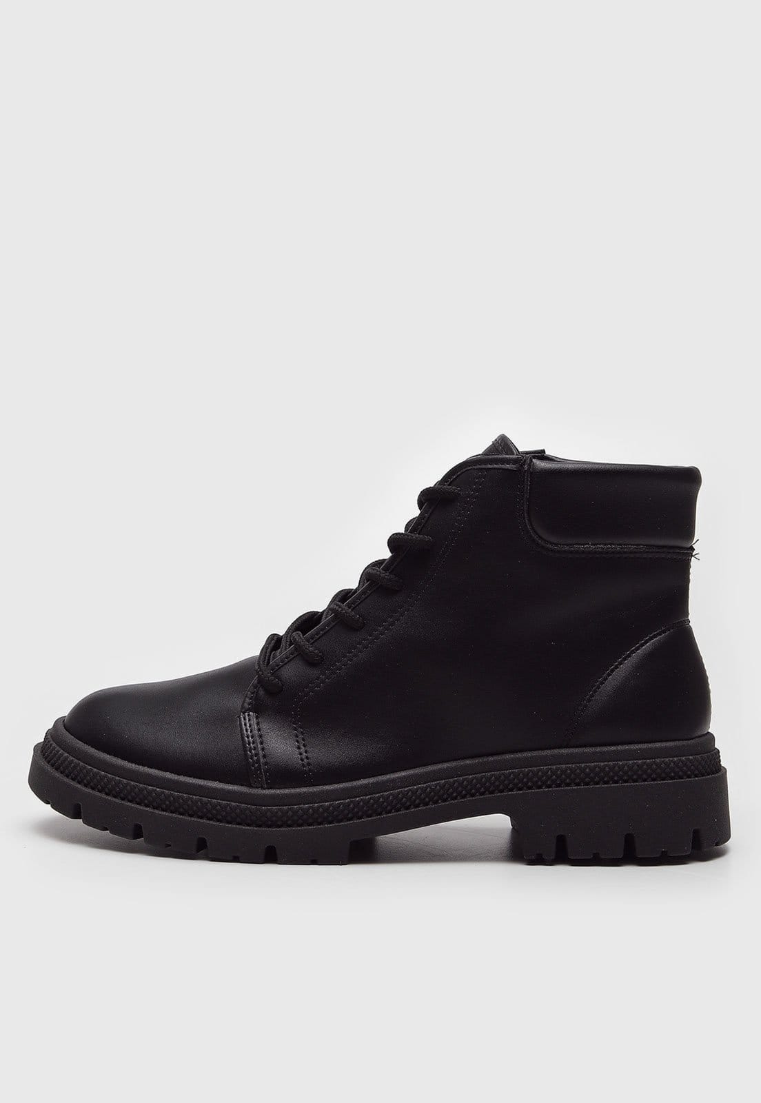 Bota Coturno Moleca Liso Preta