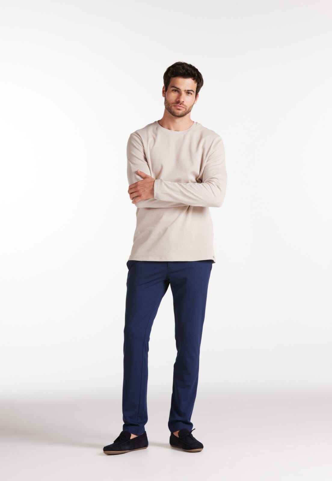 Vista 2 Calça Moletom Slim Alfaiataria Traymon Marinho Traymon azul marinho