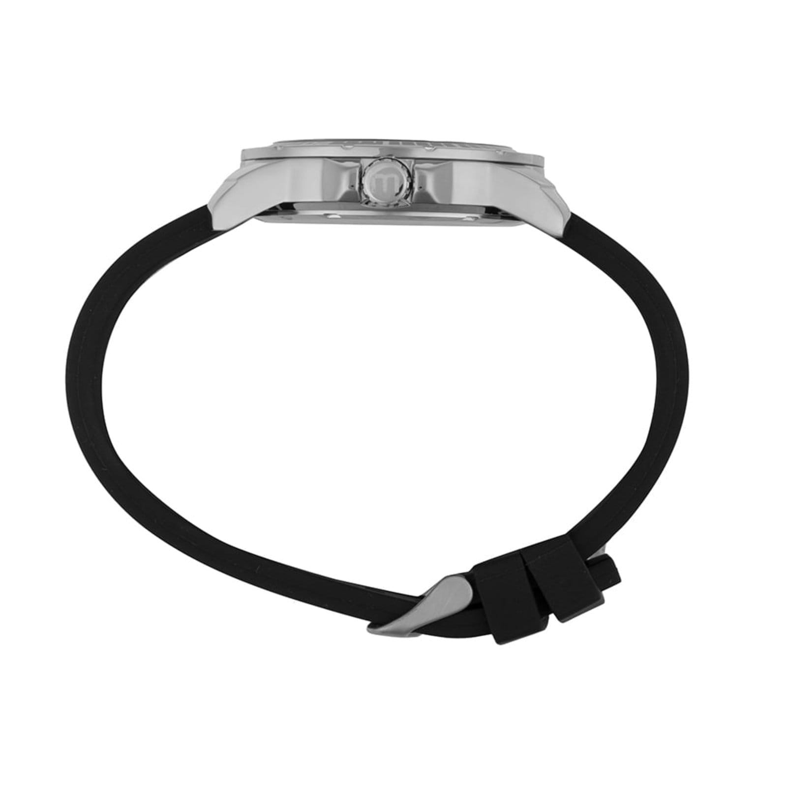 Vista 2 Relogio Masculino Mondaine Prata Silicone Mostrador Azul Mondaine preto azul