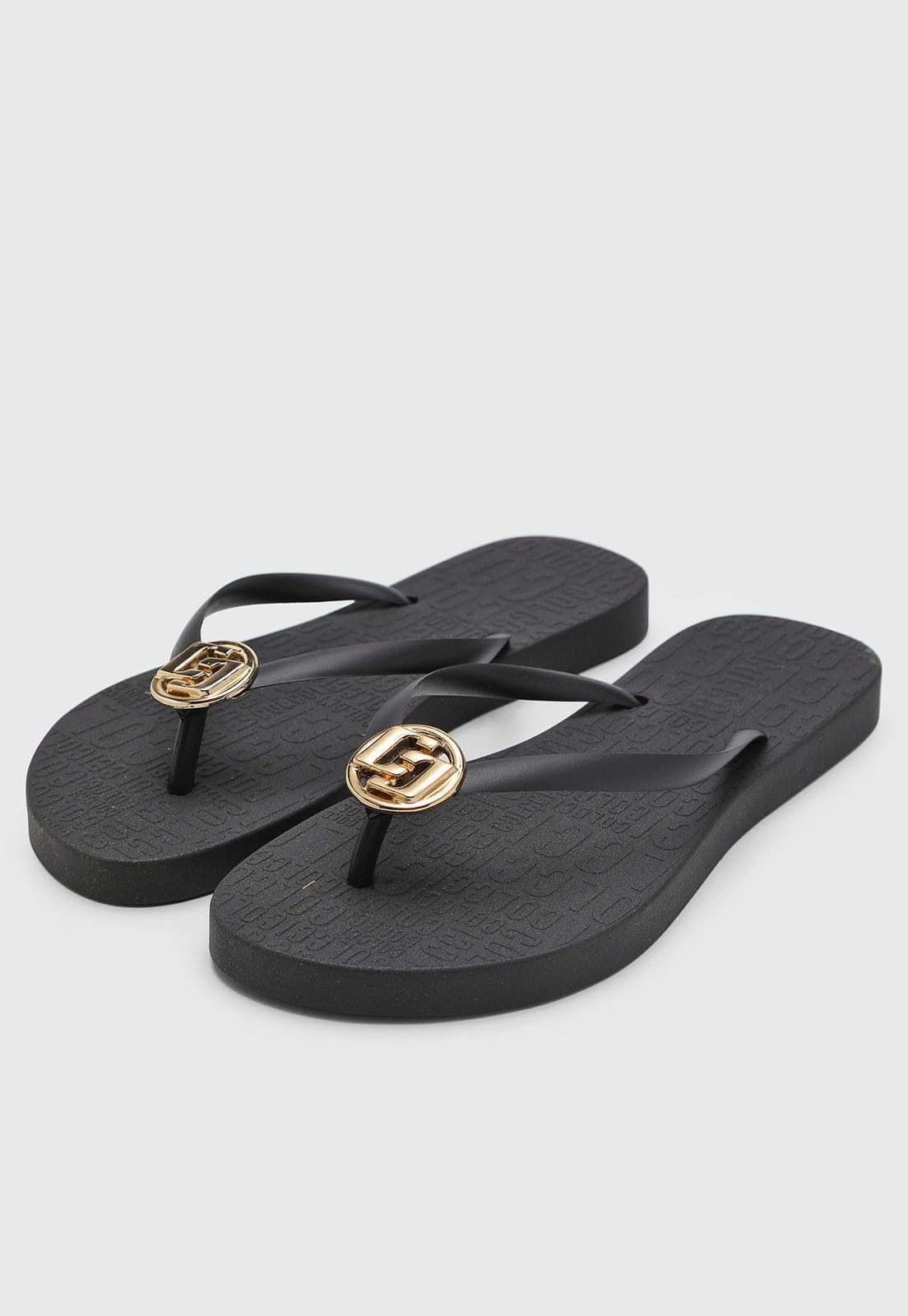 Vista 2 Chinelo Feminino Colcci Logo Metalizado Colcci preto