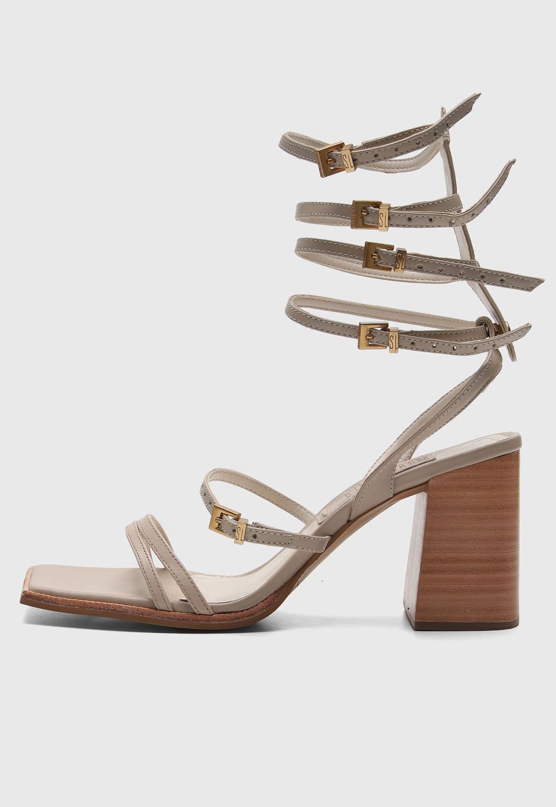 Sandália Gladiadora Santa Lolla Fivelas Off-White