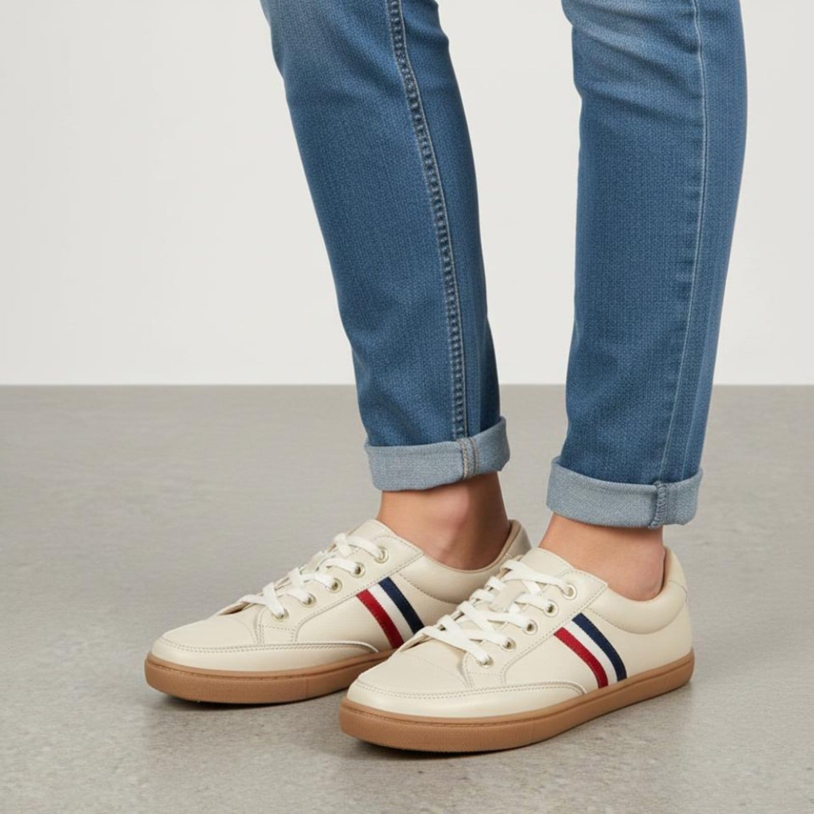 Vista principal Tênis Feminino Rasteiro de Couro Off White Bege ROMEU E JULIETA SHOES bege white