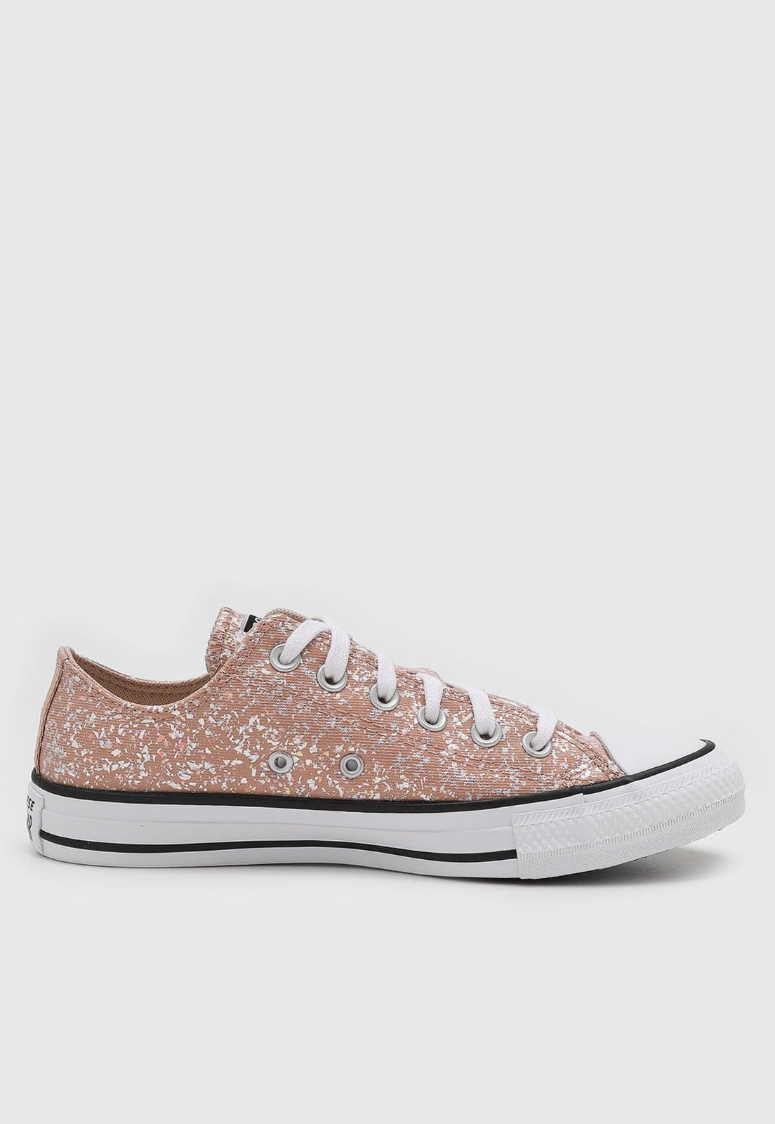 Vista 2 Tênis Feminino Converse Chuck Taylor All Star Marmorizado e Branco Converse rosa