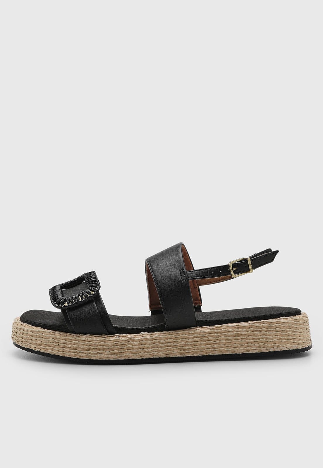 Vista principal Rasteira Feminina Vizzano Fechada Fivela Preta VIZZANO preto