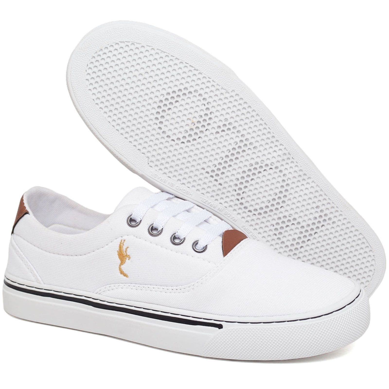 Vista 2 Tênis Feminino Old Street Moderno Branco Polo Blu com Óculos do 33 ao 40 Polo Blu branco blu