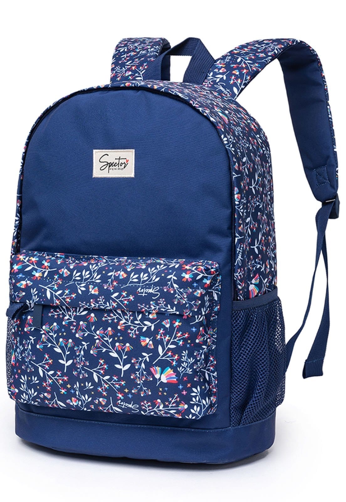 Vista 2 Infantil - Mochila Escolar Feminina Spector Com Estojo Original Espaçosa Spector azul