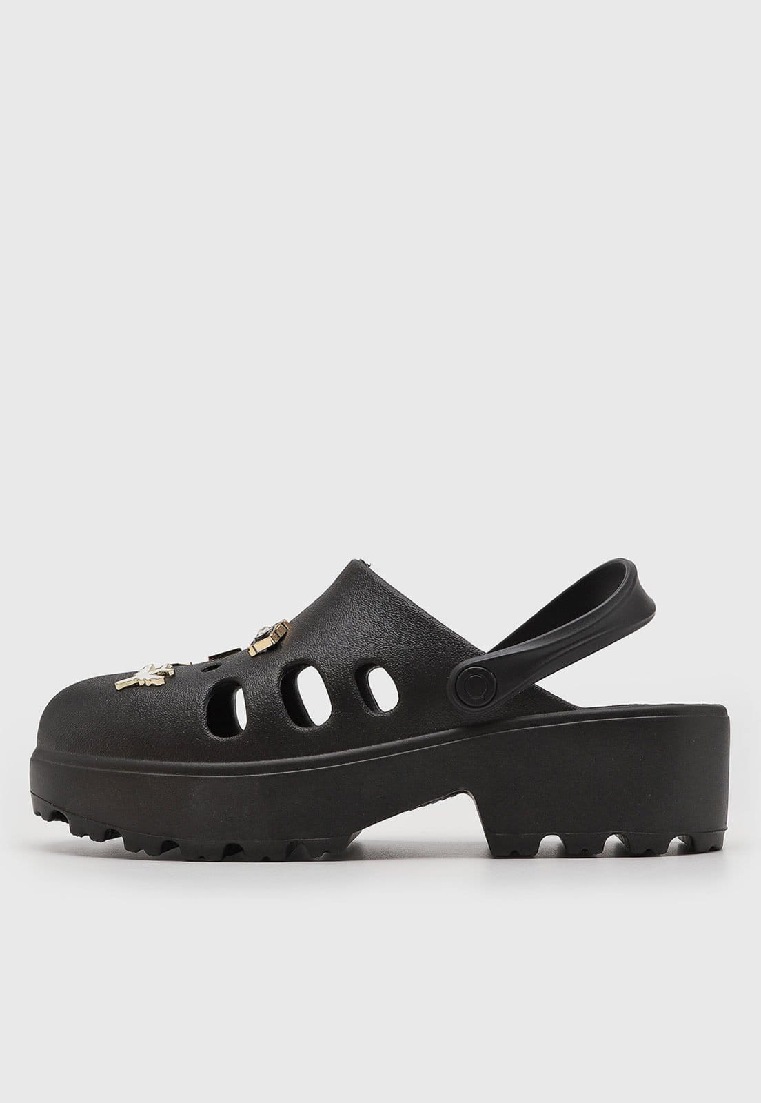 Sandália Feminina Moleca Clog Pins Preta