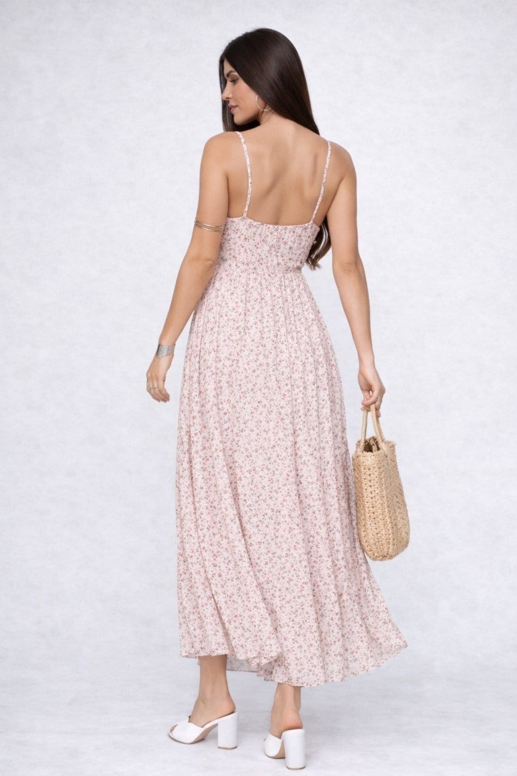 Vista 2 Vestido Longo D Bell Outlet Fashion Alcinha Estampado D BELL OUTLET FASHION rosa