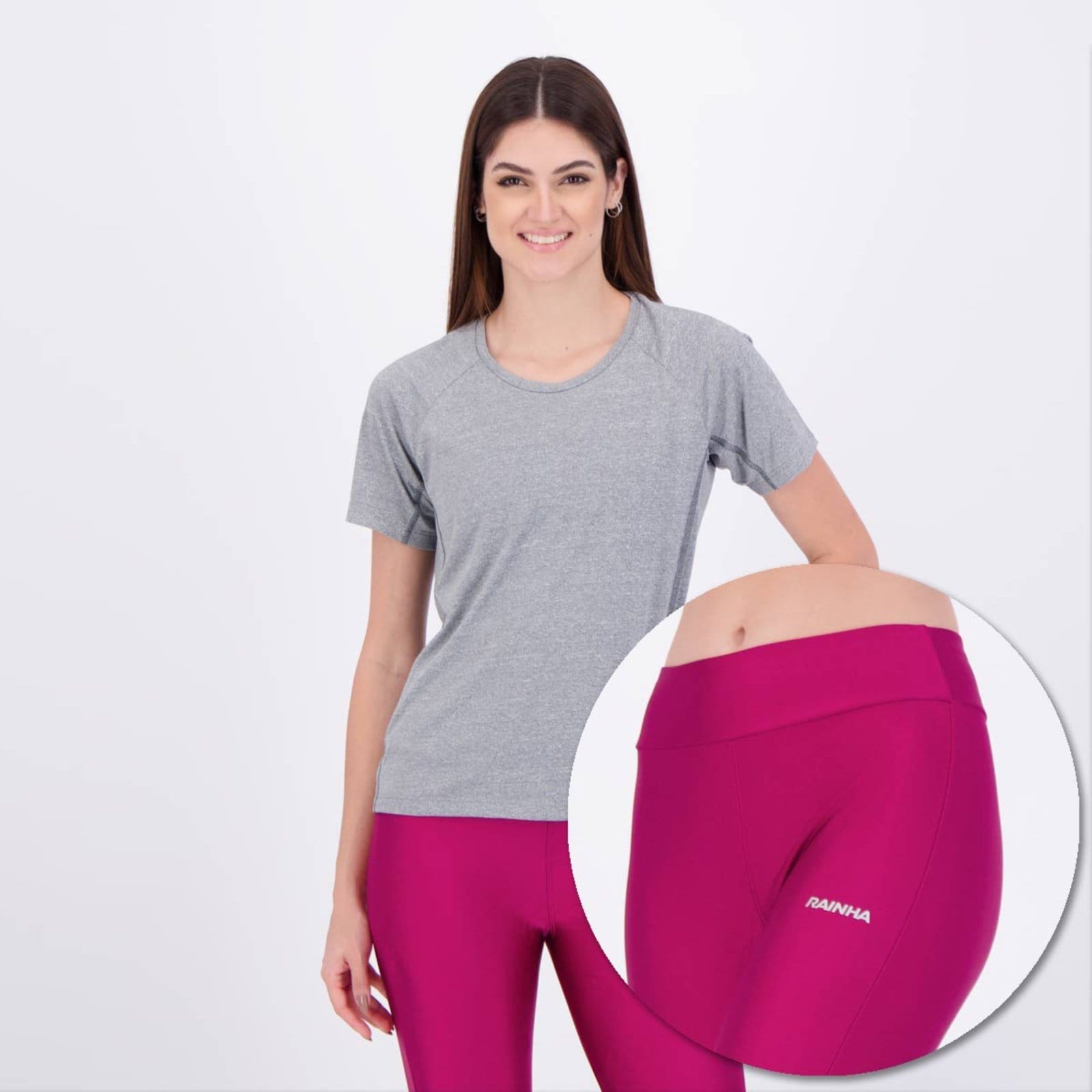 Conjunto Camiseta com Bolso e Calça Legging Rainha Femino e Roxa