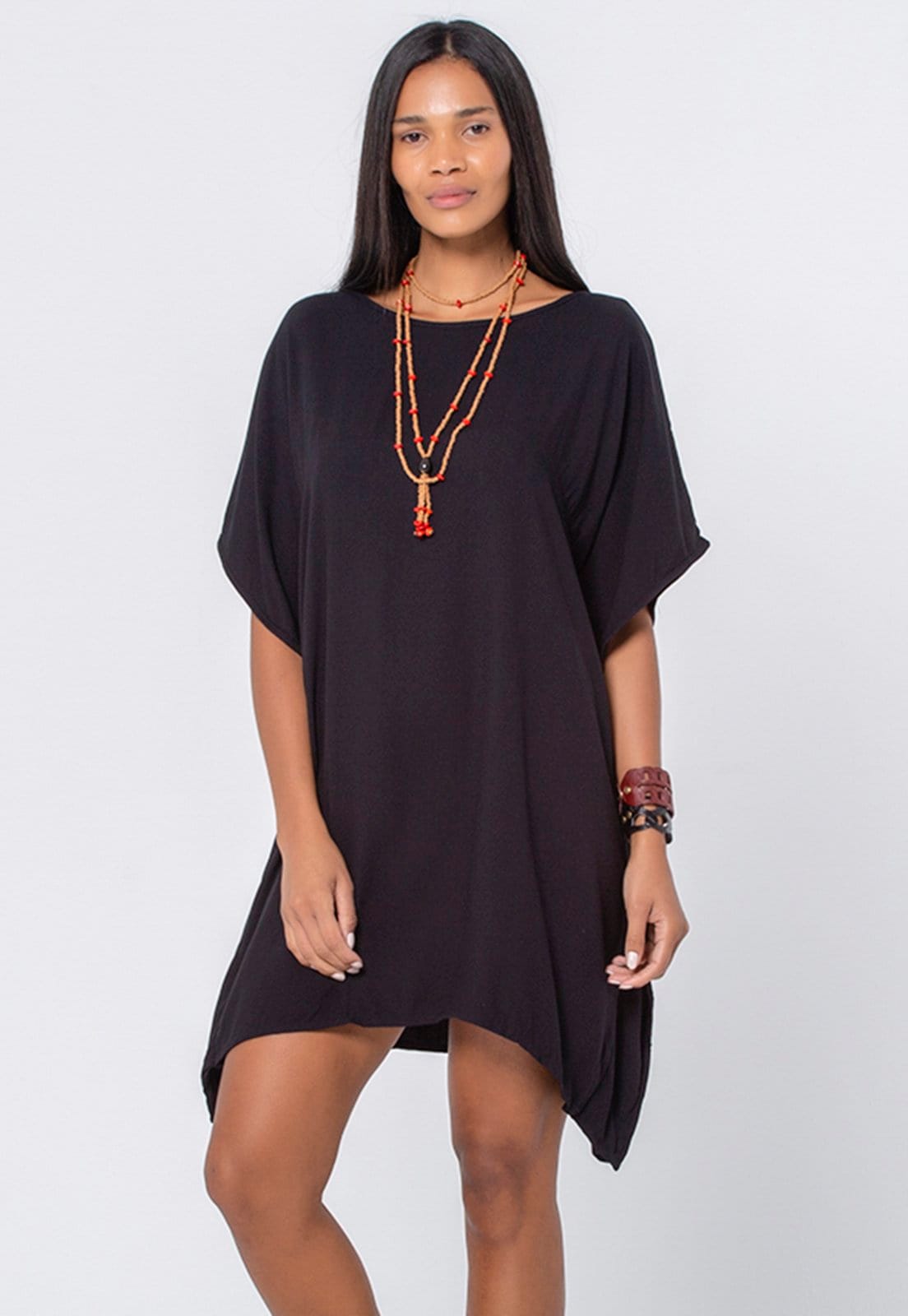 Vestido Kaftan Amazonia Vital Viscose Curto