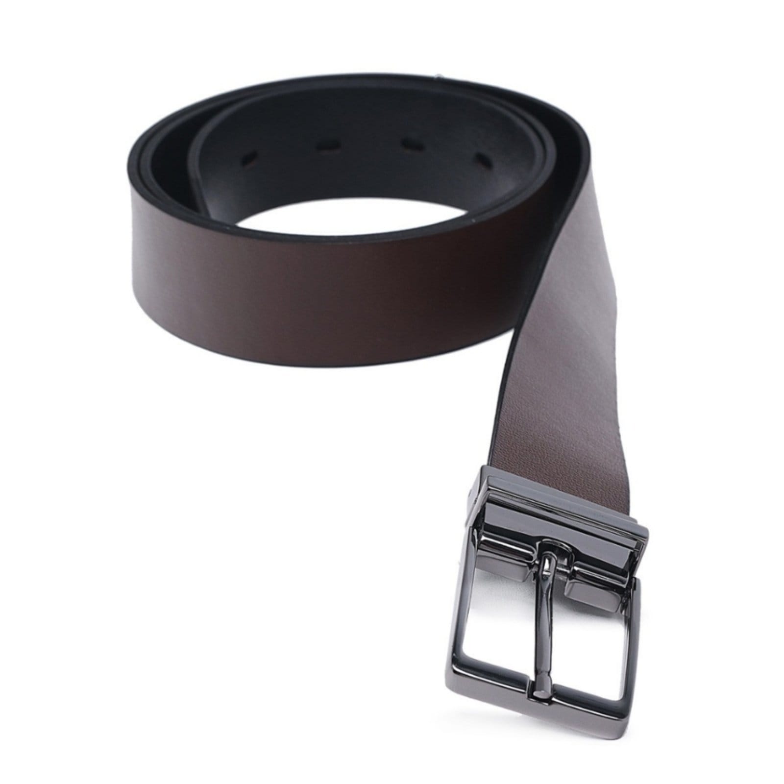 Vista 2 Cinto Dupla Face Social Casual Masculino Couro e CARMELO SHOES marrom/preto