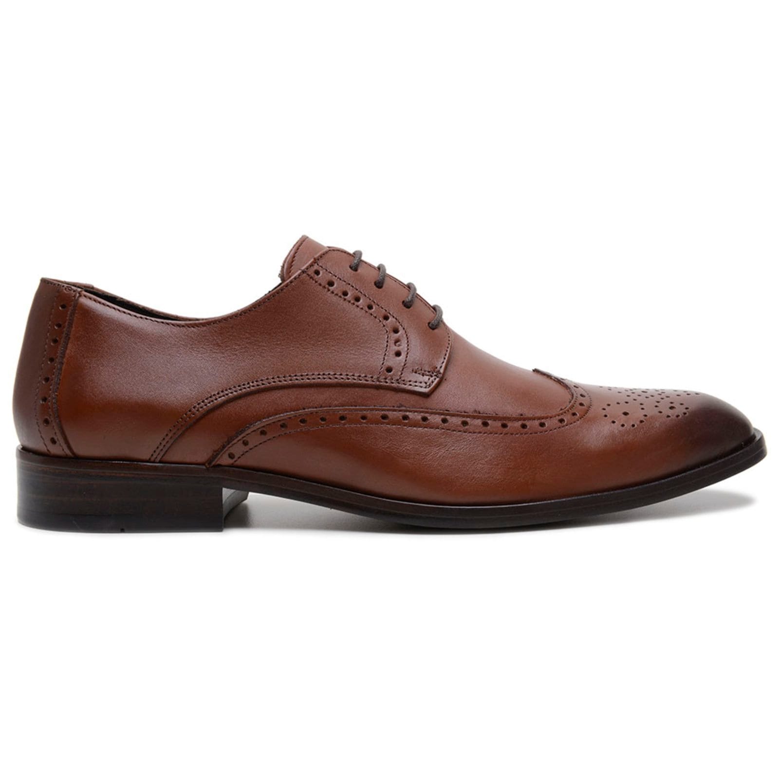 Vista 2 Sapato Social Masculino Veritimo Oxford Solado De Couro Clássico Brogue Elegante Conforto Whisky Veritimo marrom