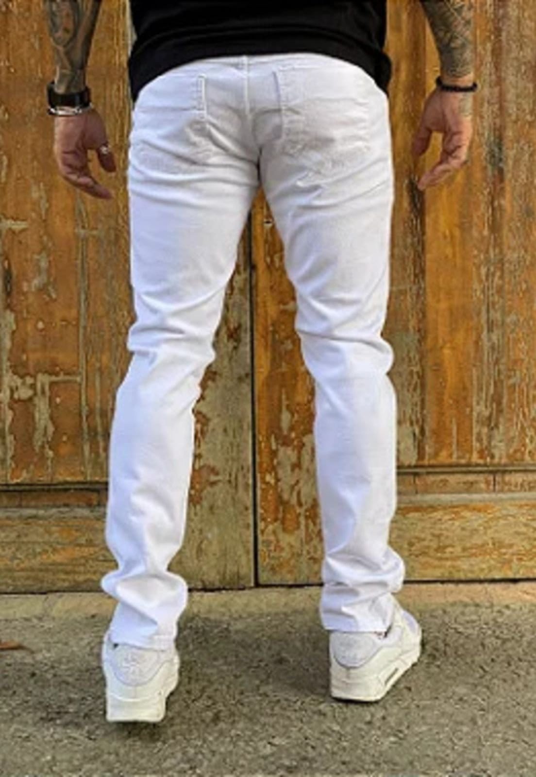 Vista 2 Calça Masculina Branca Sarja Alleppo Jeans Alaska Alleppo Jeans branco