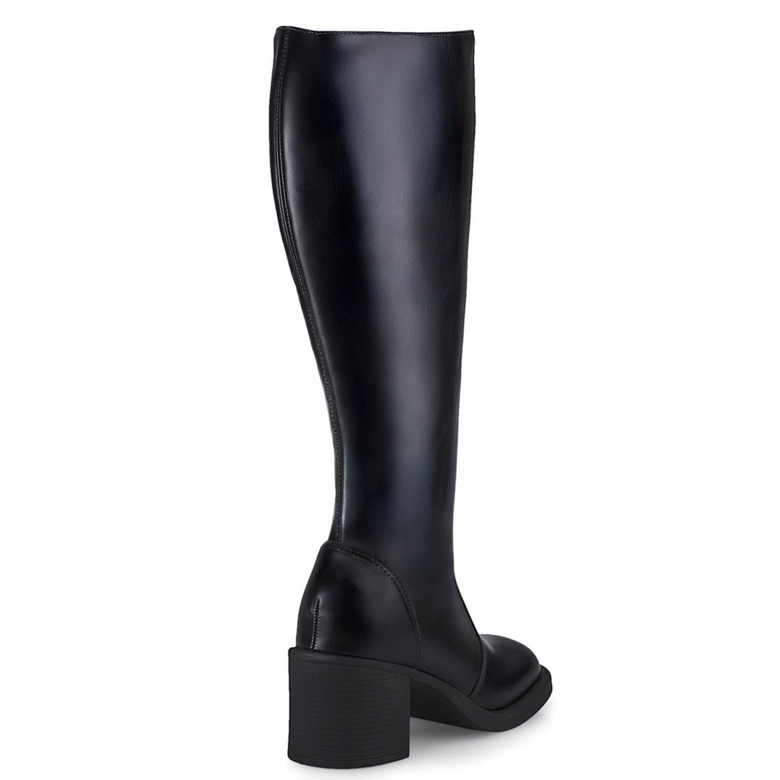 Vista 2 Bota Feminina Cano Alto Salto Bloco Conforto Elegante Montaria 989 LÓRIS SHOES preto