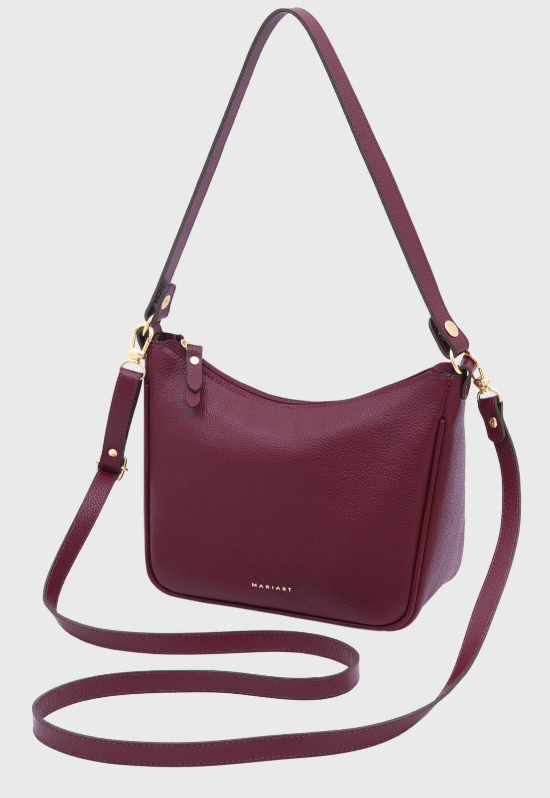 Bolsa Transversal de Couro Mariart Macaúba Rubi