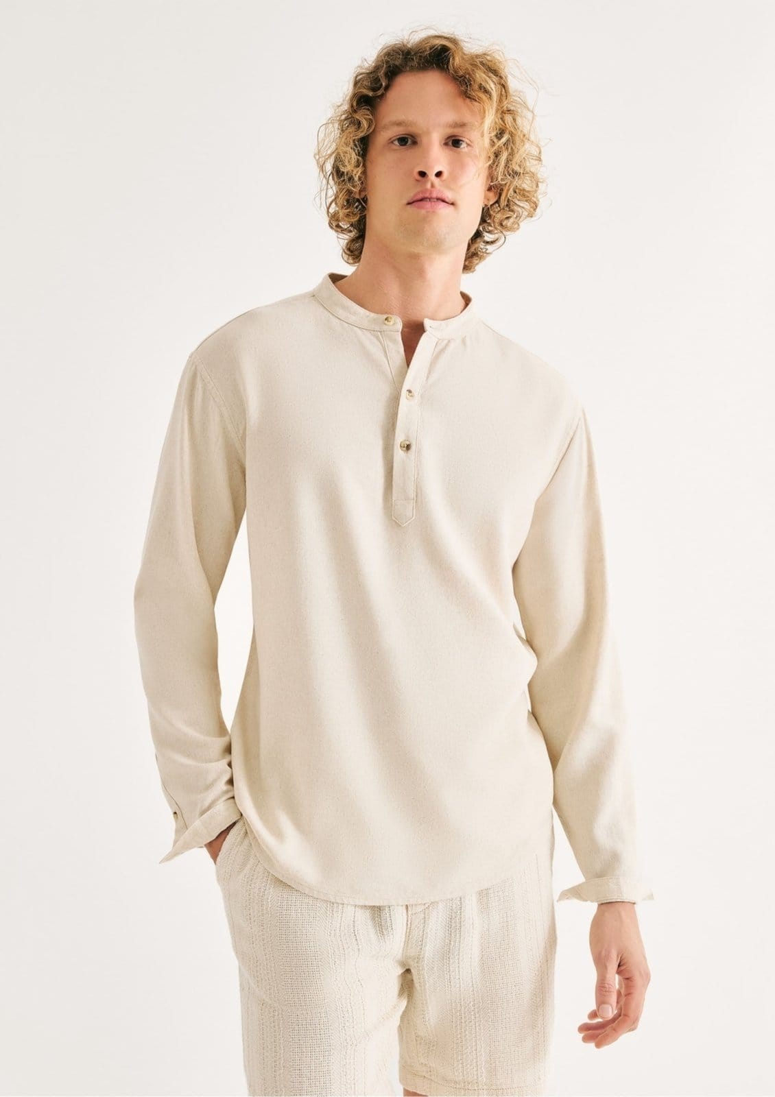 Camisa Bata Masculina Em Viscolinho