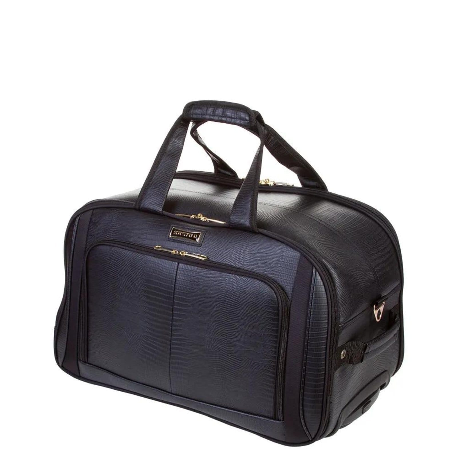 Vista 2 Infantil - Sacola com Carrinho Sestini Média Croco 4T Preto Sestini incolor