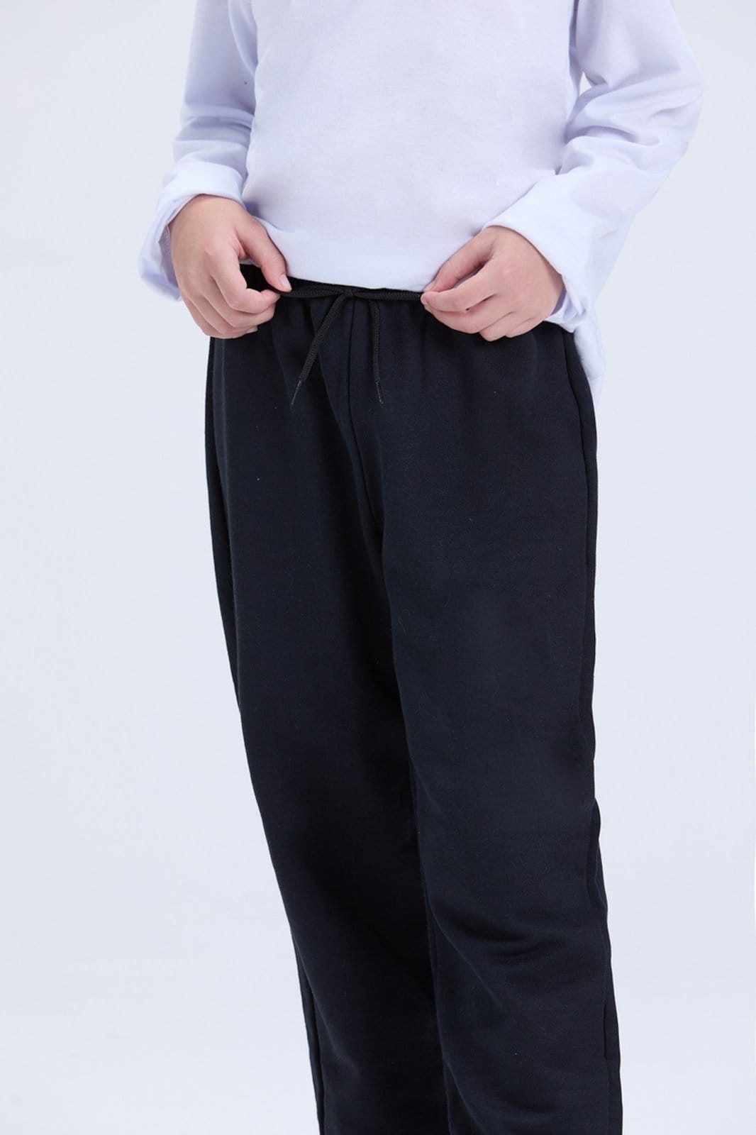 Vista 2 Infantil - Calça de Moletom Inverno Algodão Avulsa VIDA COSTEIRA preto