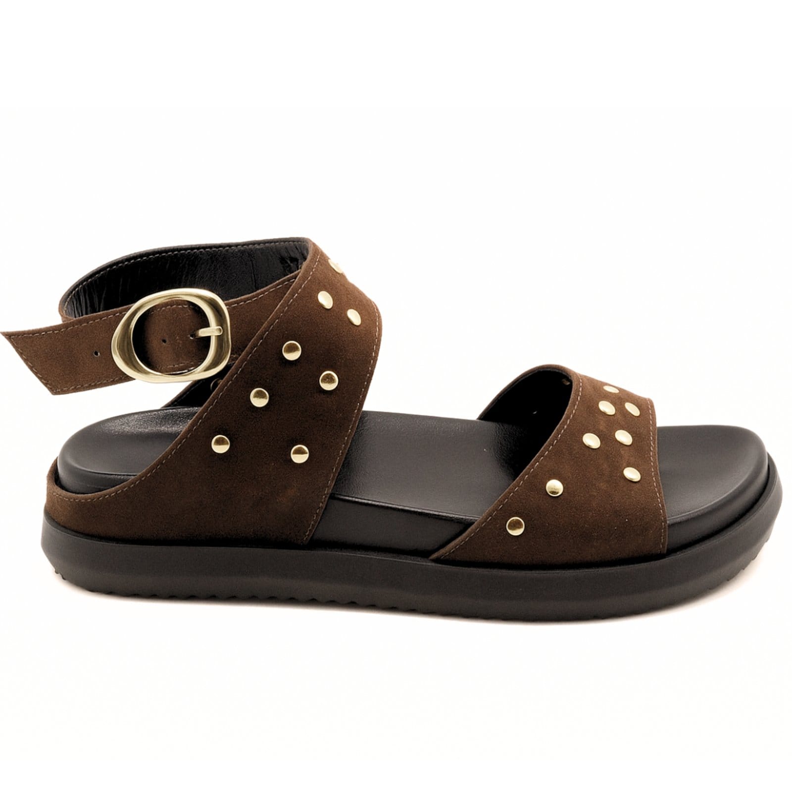 Vista 2 Papete Flatform Feminina Sola Macia Camurça 004 Hannah Footwear marrom