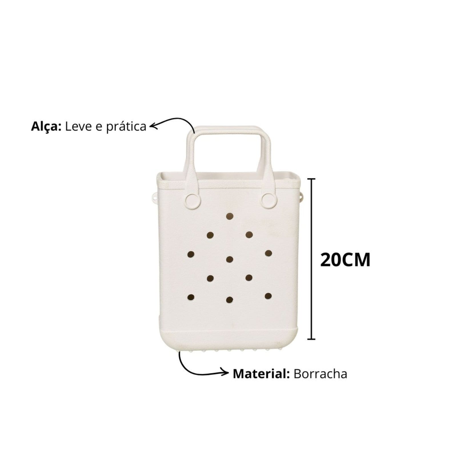 Vista 2 Infantil - Kit Sandália babuche com pins botons + bolsa emborrachada super resistente, com botons para personalizar cor marfim Angipé branco