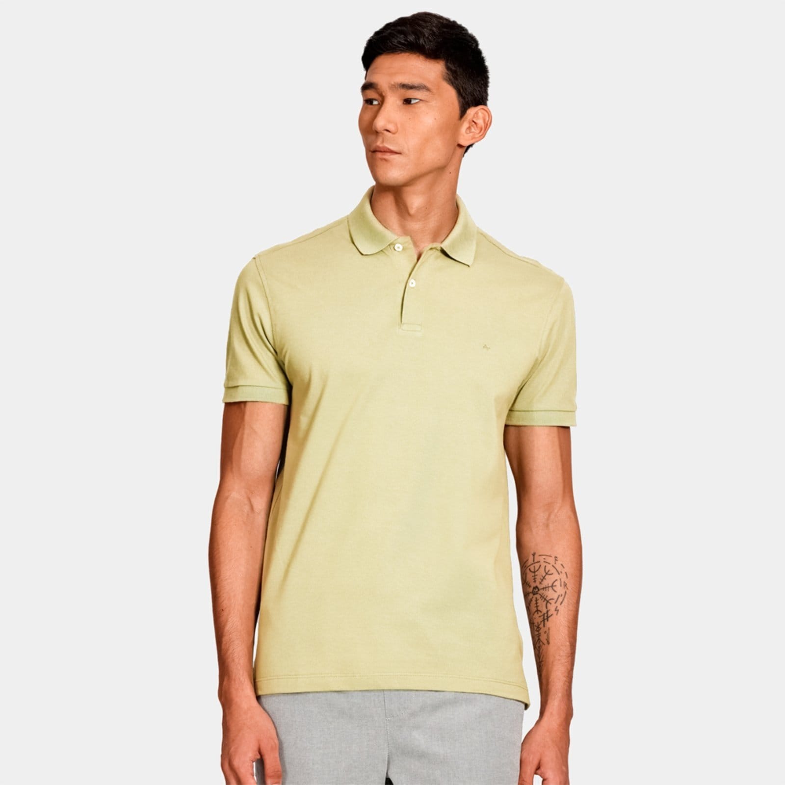 Vista principal Camisa Polo Aramis Basic Piquet Ve26 Verde Masculino Aramis amarelo verde